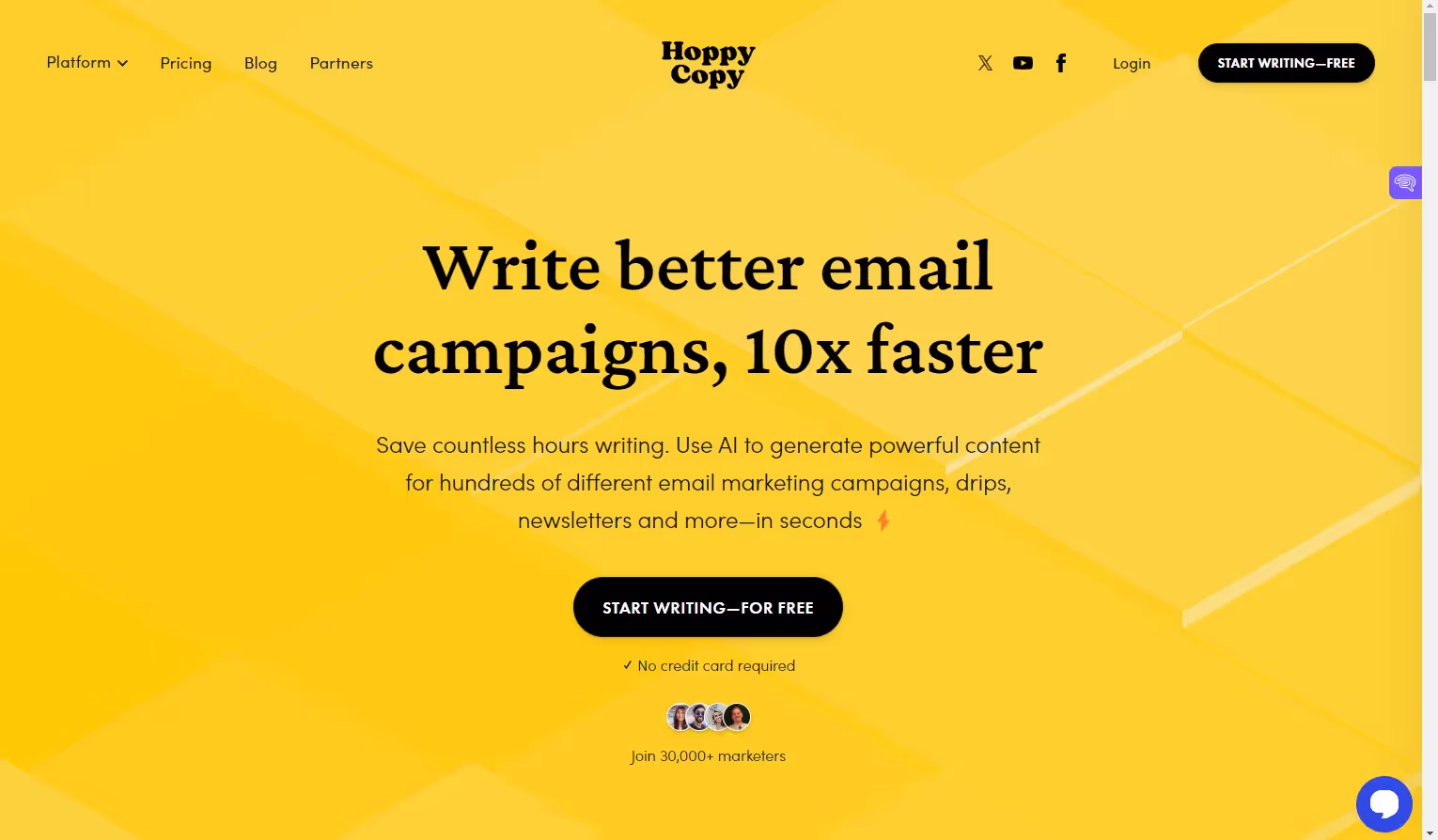 Hoppy Copy AI Landing Page